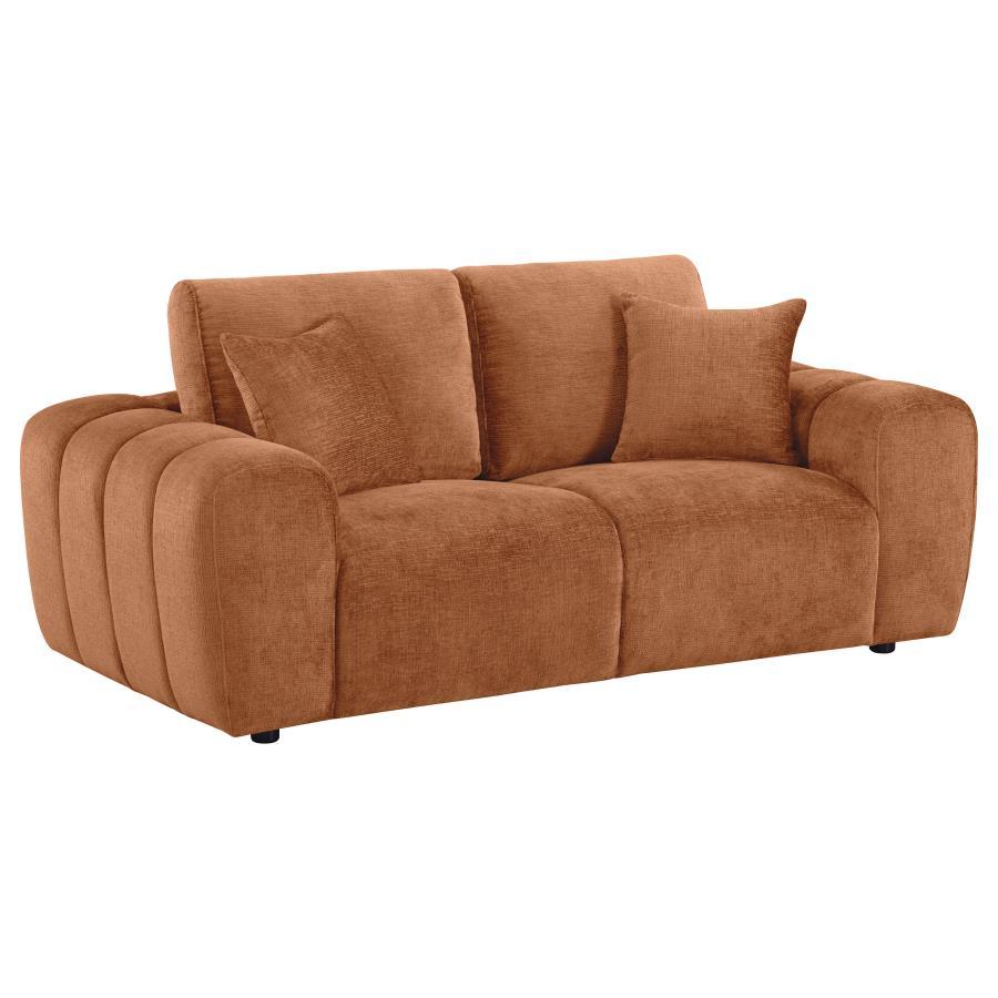 Burnett - Chenille Upholstered Wide Arm Loveseat Stationary Loveseats by Coaster Fine Furniture - Walls Furniture & Mattress