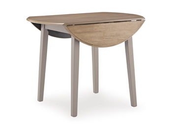 Harperfeld - Round Dining Room Drop Leaf Table - Natural / Gray Dining Tables by Signature Design by Ashley® - Walls Furniture & Mattress