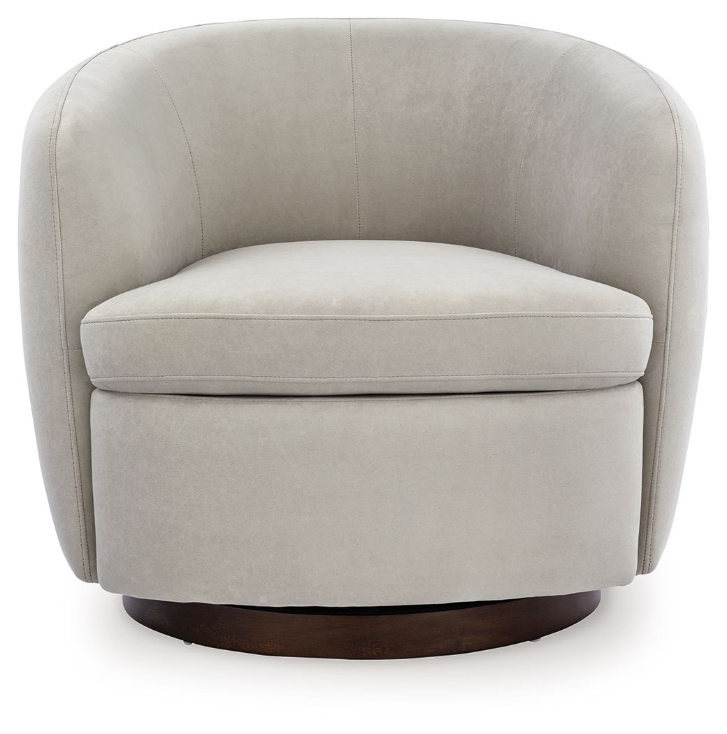 Annbury - Swivel Accent Chair - Light Beige Swivel Chairs by Signature Design by Ashley® - Walls Furniture & Mattress
