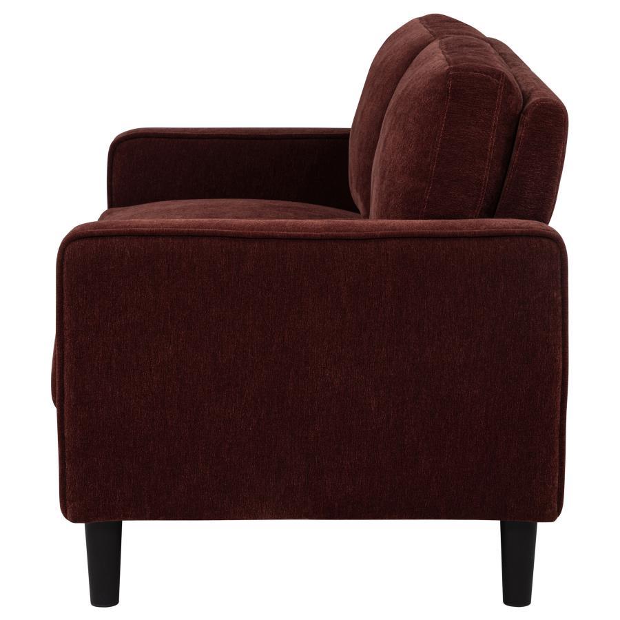 Ruth - Upholstered Track Arm Loveseat Stationary Loveseats by Coaster Fine Furniture - Walls Furniture & Mattress