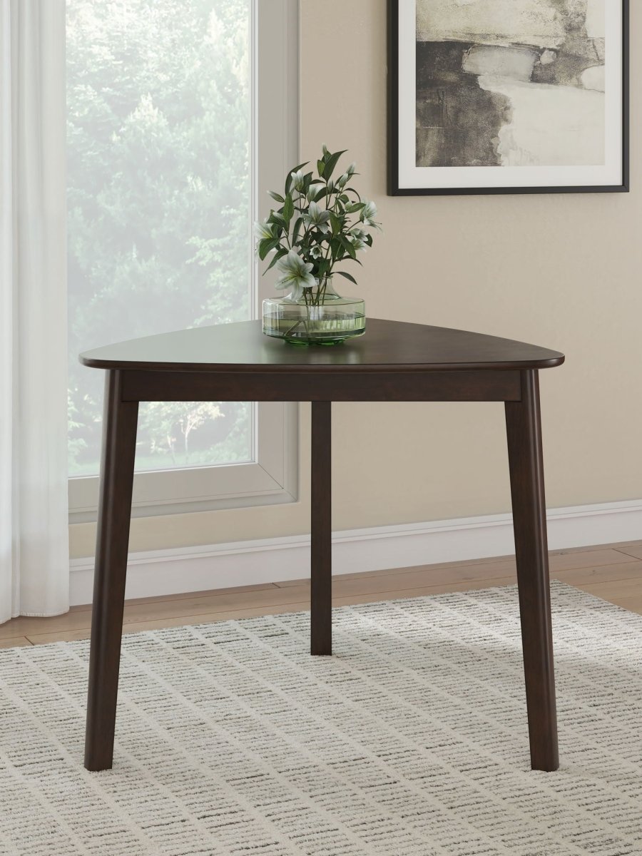 Mallenette - Triangle Dining Room Table - Merlot Dining Tables by Signature Design by Ashley® - Walls Furniture & Mattress