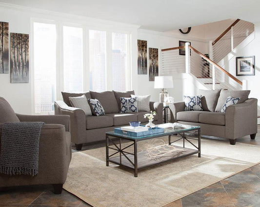 Salizar - Upholstered Flared Arm Loveseat Stationary Loveseats by CoasterEssence - Walls Furniture & Mattress