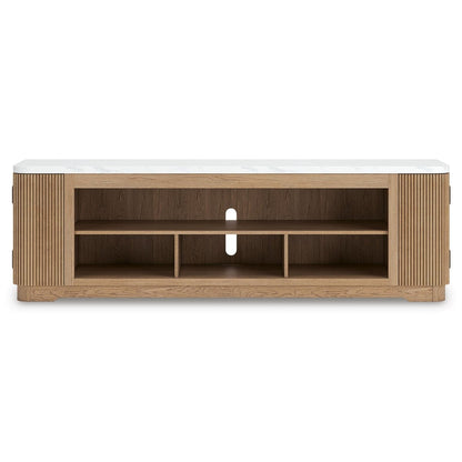 Camdill - XL TV Stand With Fireplace Option - Light Brown TV Stands by Signature Design by Ashley® - Walls Furniture & Mattress