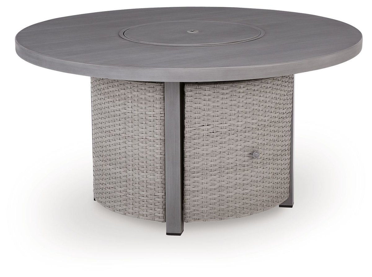 Half Moon Beach - Round Fire Pit Table - Gray Fire Pits by Signature Design by Ashley® - Walls Furniture & Mattress
