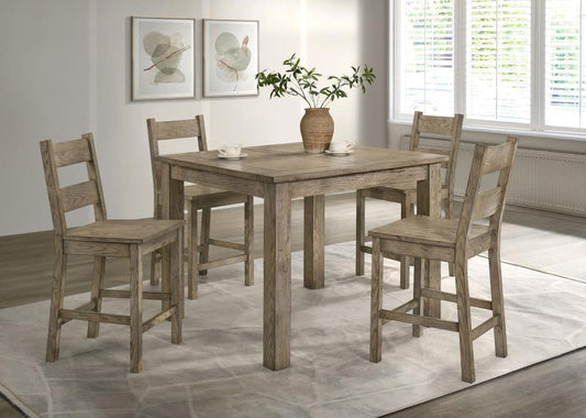 Cardova - 5 Piece Counter Height Dining Table Set - Vineyard Oak 5 Piece Dining Room Sets by Coaster Fine Furniture - Walls Furniture & Mattress