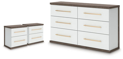 Kendanport - 3 Pc. - Dresser And 2 Nightstands - Brown / White 3 Piece Bedroom Sets by Signature Design by Ashley® - Walls Furniture & Mattress