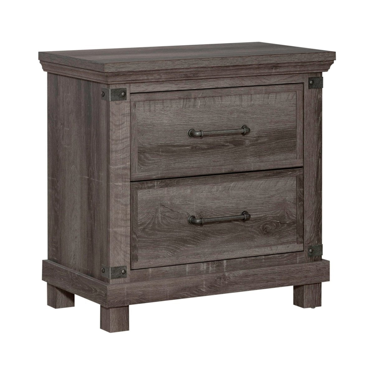 Lakeside Haven - Nightstand With Charging Station - Dark Brown Nightstands w/ Charging Stations by Liberty Furniture - Walls Furniture & Mattress
