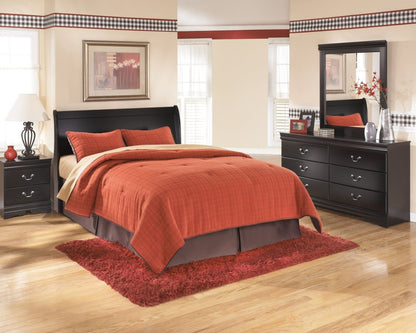 Huey Vineyard - Queen Sleigh Headboard - Black Sleigh Headboards by Signature Design by Ashley® - Walls Furniture & Mattress
