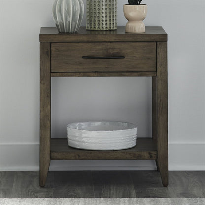 Shaker Lakes - Open Nightstand With Charging Station - Harvest Brown Nightstands w/ Charging Stations by Liberty Furniture - Walls Furniture & Mattress