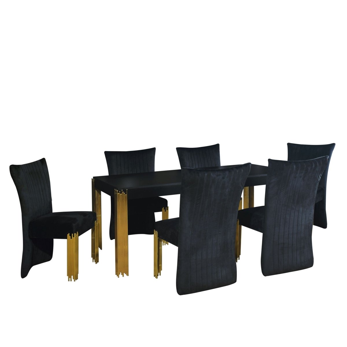 Empire - Table With 4 Chairs - Black 5 Piece Dining Room Sets by New Classic - Walls Furniture & Mattress