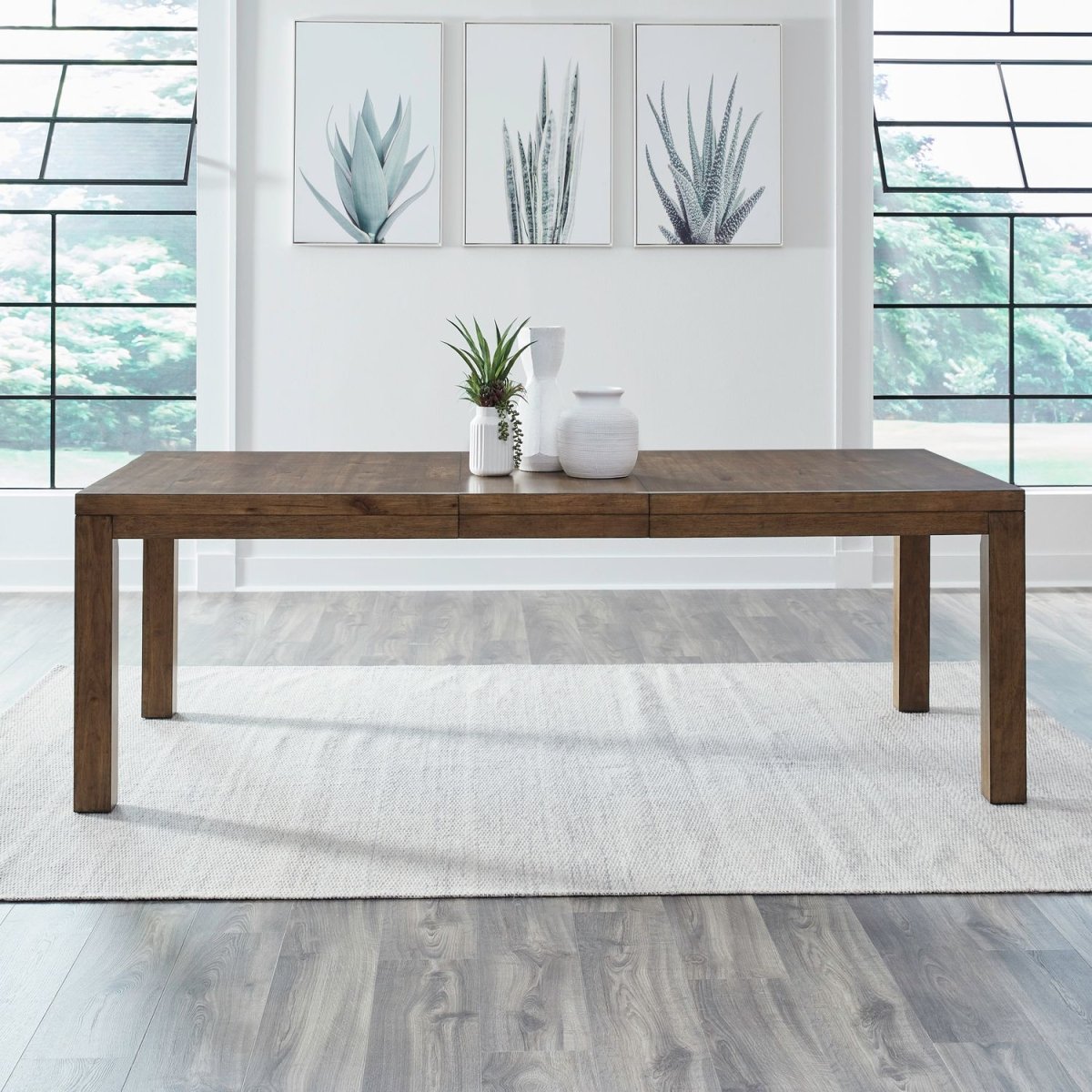 Shaker Lakes - Rectangular Leg Table - Harvest Brown Dining Tables with Extensions by Liberty Furniture - Walls Furniture & Mattress