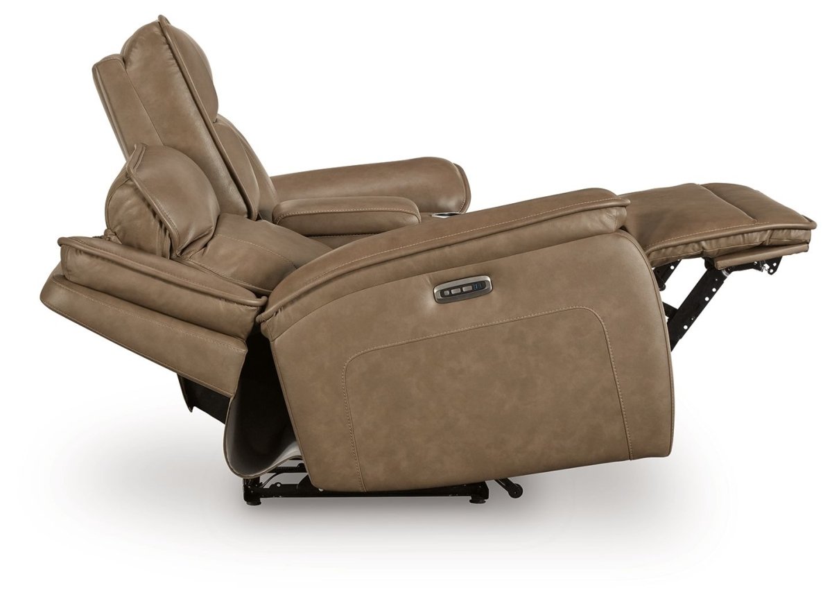 Glencroft - Power Reclining Loveseat With Console / Adjustable Headrest - Sahara Reclining Loveseats by Signature Design by Ashley® - Walls Furniture & Mattress