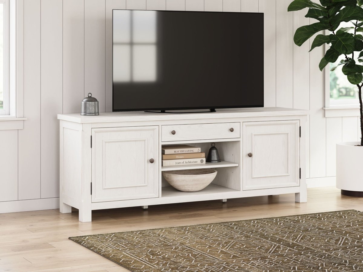 Robbinsdale - Extra Large TV Stand - Antique White TV Stands by Signature Design by Ashley® - Walls Furniture & Mattress