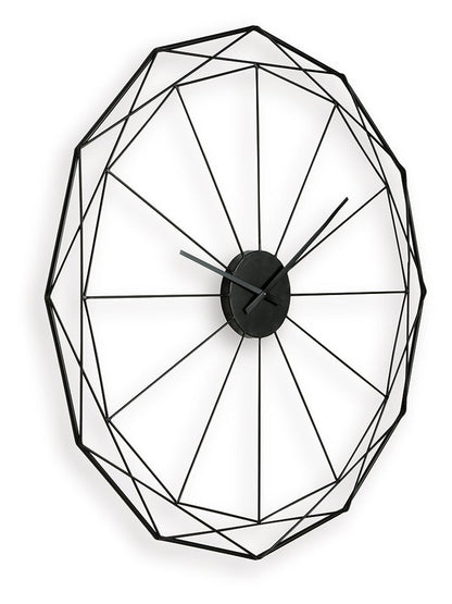 Arkthorne - Black - Wall Clock Wall Clocks by Signature Design by Ashley® - Walls Furniture & Mattress
