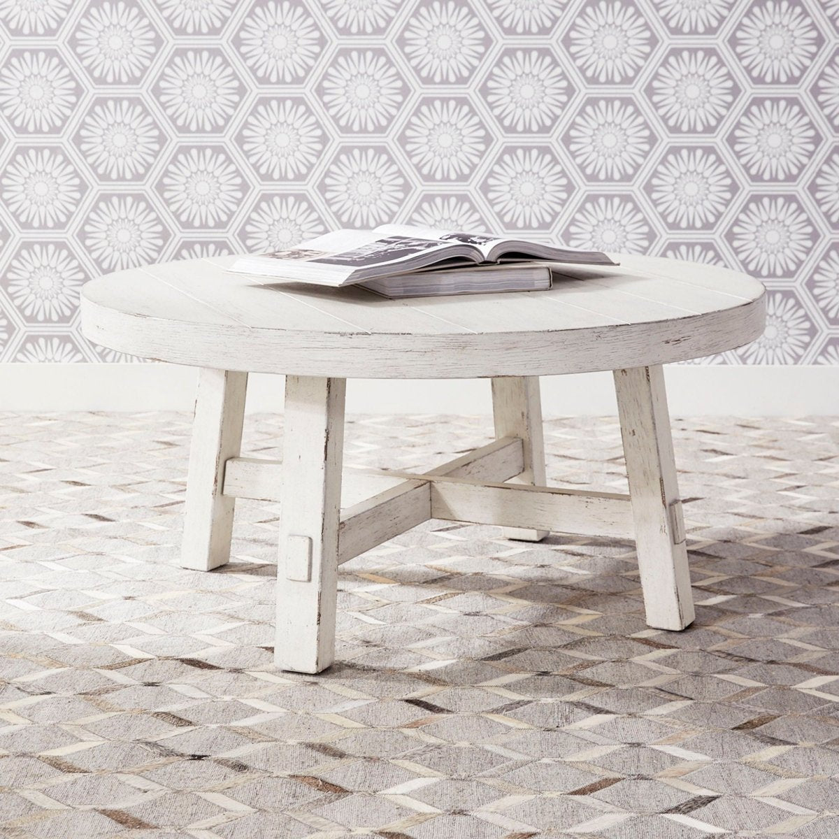 Modern Farmhouse - Splay Leg Round Cocktail Table Cocktail Tables by Liberty Furniture - Walls Furniture & Mattress