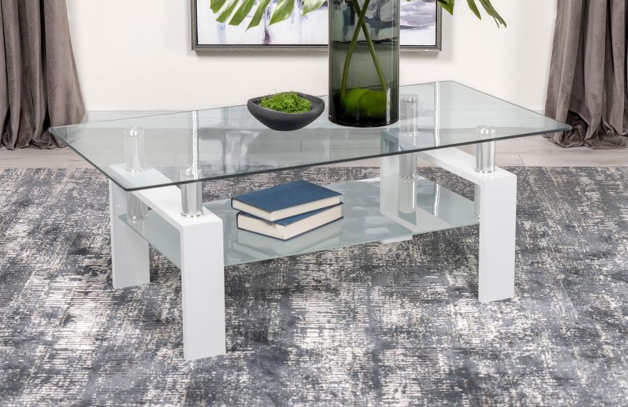 Dyer - 1 - Shelf Rectangular Glass Top Table End Tables by CoasterEveryday - Walls Furniture & Mattress