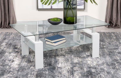 Dyer - 1 - Shelf Rectangular Glass Top Table End Tables by CoasterEveryday - Walls Furniture & Mattress