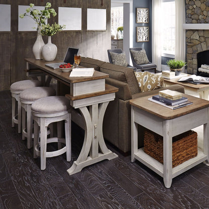 Farmhouse Reimagined - 4 Piece Dining Room Set - White 4 Piece Dining Room Sets by Liberty Furniture - Walls Furniture & Mattress