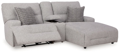 Acklen Place - 4 Pc. - 3 - Piece Power Reclining Sectional Sofa With Raf Chaise, Wide Seat Power Recliner - Pewter 4 Piece Living Room Sets by Signature Design by Ashley® - Walls Furniture & Mattress