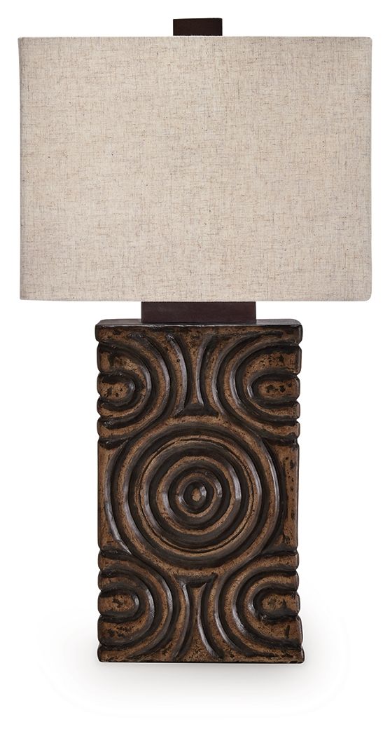 Heathbury - Antique Brown - Paper Table Lamp Table Lamps by Signature Design by Ashley® - Walls Furniture & Mattress