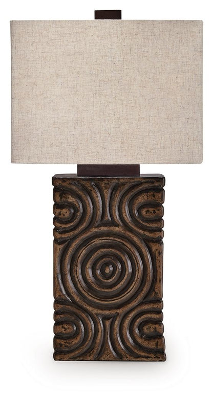 Heathbury - Antique Brown - Paper Table Lamp Table Lamps by Signature Design by Ashley® - Walls Furniture & Mattress