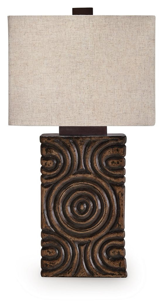 Heathbury - Antique Brown - Paper Table Lamp Table Lamps by Signature Design by Ashley® - Walls Furniture & Mattress