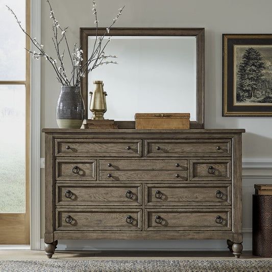 Americana Farmhouse - Dresser & Mirror Dresser & Mirror by Liberty Furniture - Walls Furniture & Mattress