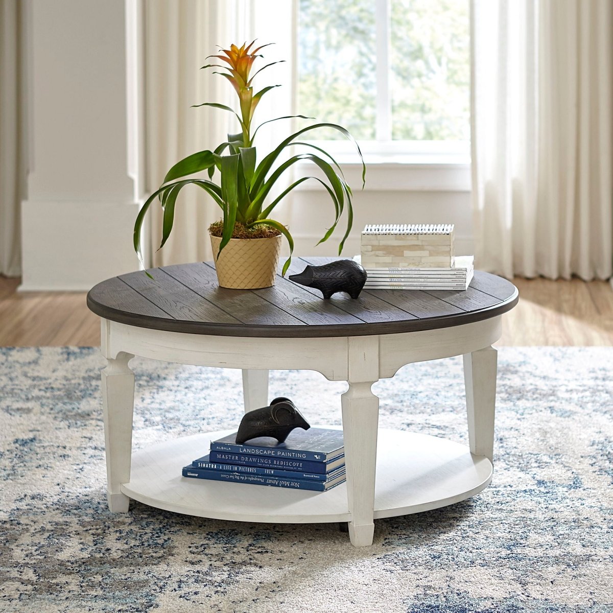Allyson Park - Round Cocktail Table - White Cocktail Tables by Liberty Furniture - Walls Furniture & Mattress