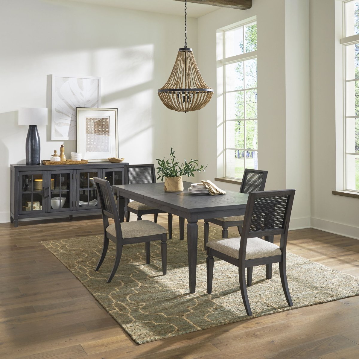 Caruso Heights - Rectangular Table Set - Black 5 Piece Dining Room Sets by Liberty Furniture - Walls Furniture & Mattress