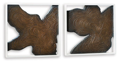 Landley - Wall Decor Set (Set of 2) - Brown / White Wall Decor by Signature Design by Ashley® - Walls Furniture & Mattress
