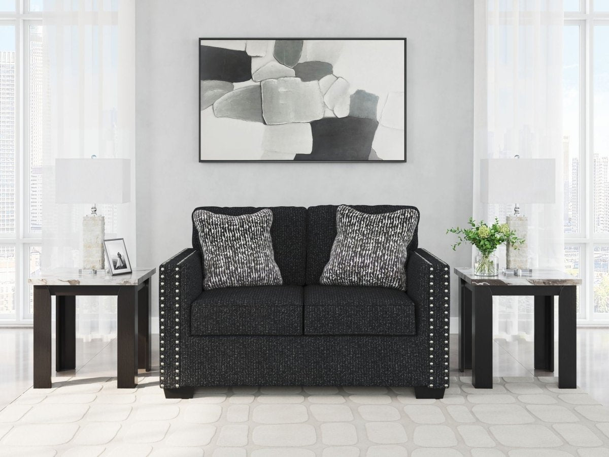Jasmine Peaks - Loveseat - Coal Stationary Loveseats by Benchcraft® - Walls Furniture & Mattress