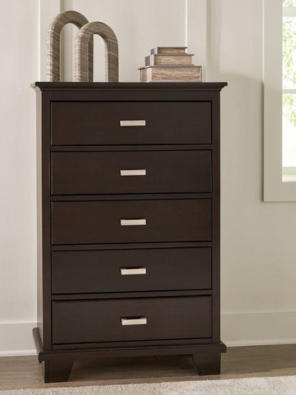 Covetown - Five Drawer Chest - Dark Brown Accent Chests by Signature Design by Ashley® - Walls Furniture & Mattress