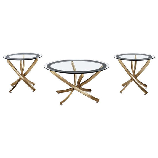 Brooke - Round Coffee Table Set Table Sets by Coaster Fine Furniture - Walls Furniture & Mattress