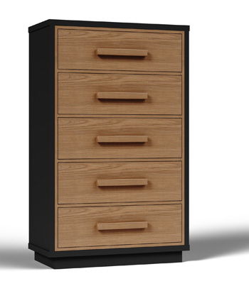 Kozmour - Five Drawer Chest - Black / Brown Accent Chests by Signature Design by Ashley® - Walls Furniture & Mattress