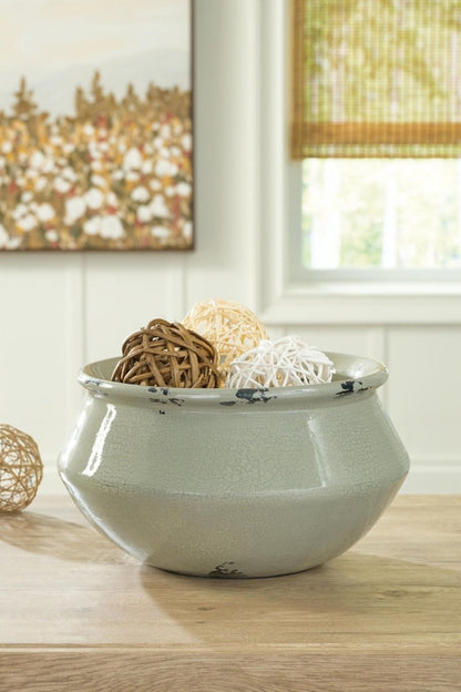 Wittbell - Bowl - Antique Sage Plates & Bowls by Signature Design by Ashley® - Walls Furniture & Mattress