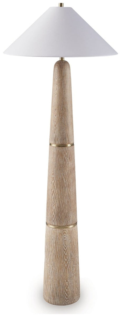 Gasparleigh - Poly Floor Lamp - Brown / Gold Finish Floor Lamps by Signature Design by Ashley® - Walls Furniture & Mattress