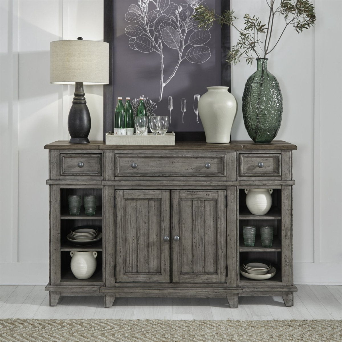 River Place - Breakfront Server Servers by Liberty Furniture - Walls Furniture & Mattress