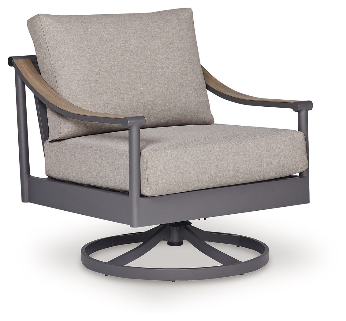 Ocean Beach - Swivel Lounge With Cushion - Gray Swivel Chairs by Signature Design by Ashley® - Walls Furniture & Mattress