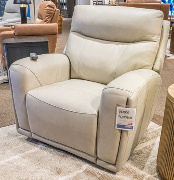 Pincara - Power AutoGlide Recliner With Audio System - Bone Reclining Chairs by Signature Design by Ashley® - Walls Furniture & Mattress