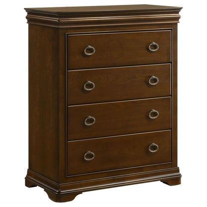 Garland - 4 - Drawer Bedroom Chest Of Drawers - Brown Cherry Accent Chests by Coaster Fine Furniture - Walls Furniture & Mattress
