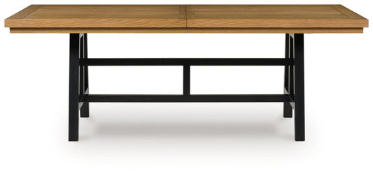Galliden - Black / Brown - Rectangular Dining Room Extension Table Dining Tables with Extensions by Signature Design by Ashley® - Walls Furniture & Mattress