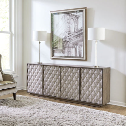 Prism - 82" Accent TV Console - Weathered Bark With Weathered Gray Doors TV Stands by Liberty Furniture - Walls Furniture & Mattress