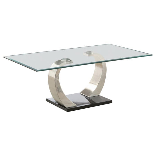 Pruitt - Glass Top Metal Base Table Coffee Tables by CoasterEssence - Walls Furniture & Mattress