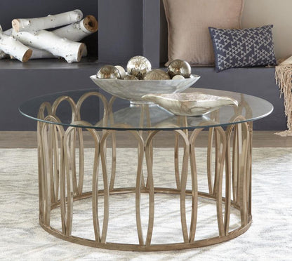 Monett - Round Glass Top Table End Tables by CoasterEssence - Walls Furniture & Mattress