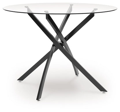 Pharwynn - 5 Pc. - Dining Room Table, 4 Side Chair - Black 5 Piece Dining Room Sets by Signature Design by Ashley® - Walls Furniture & Mattress