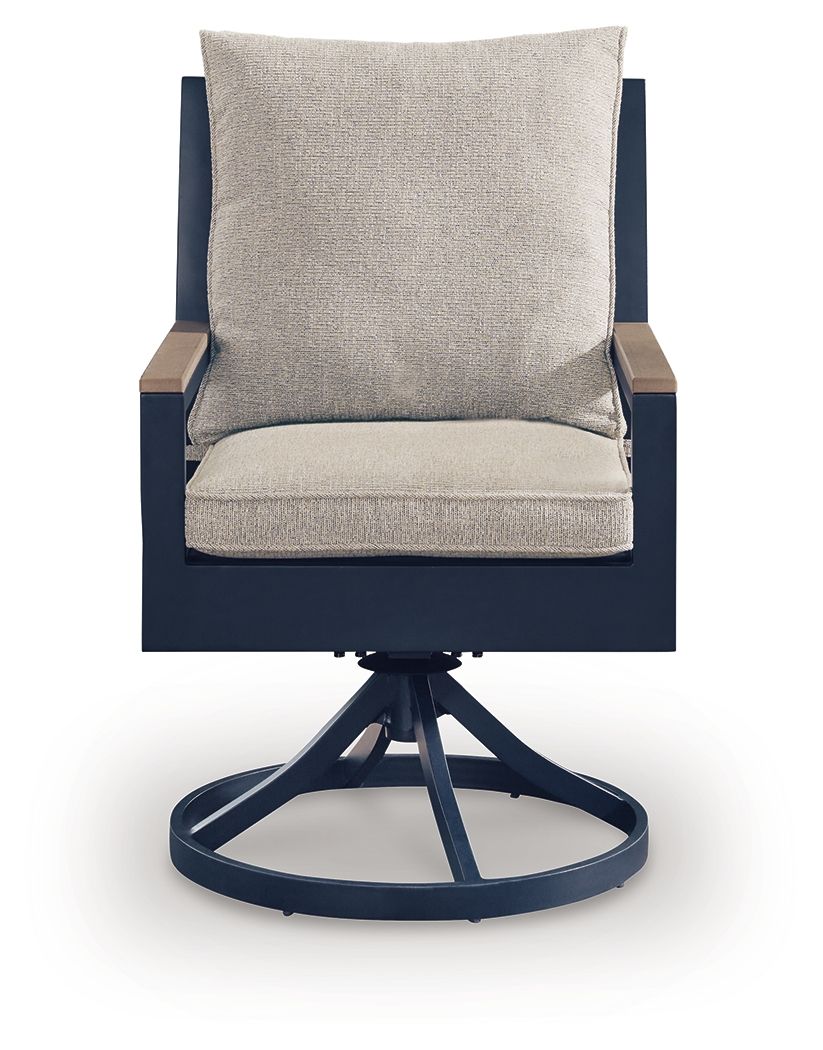 East Beach - Swivel Chair With Cushion (Set of 2) - Blue Chair Sets by Signature Design by Ashley® - Walls Furniture & Mattress