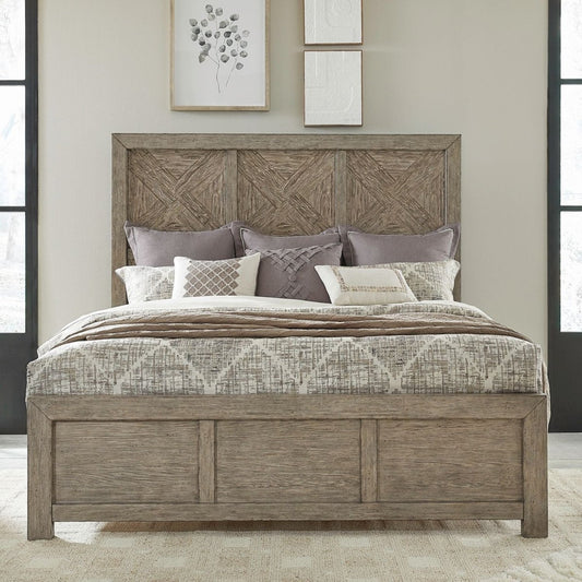 Skyview Lodge - King Panel Bed - Cobblestone Panel Beds by Liberty Furniture - Walls Furniture & Mattress