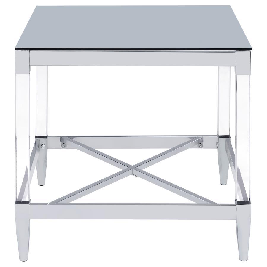 Lindley - Square Tempered Mirror Acrylic Table End Tables by Coaster Fine Furniture - Walls Furniture & Mattress