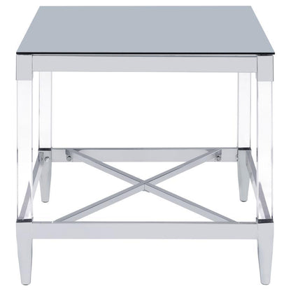 Lindley - Square Tempered Mirror Acrylic Table End Tables by Coaster Fine Furniture - Walls Furniture & Mattress