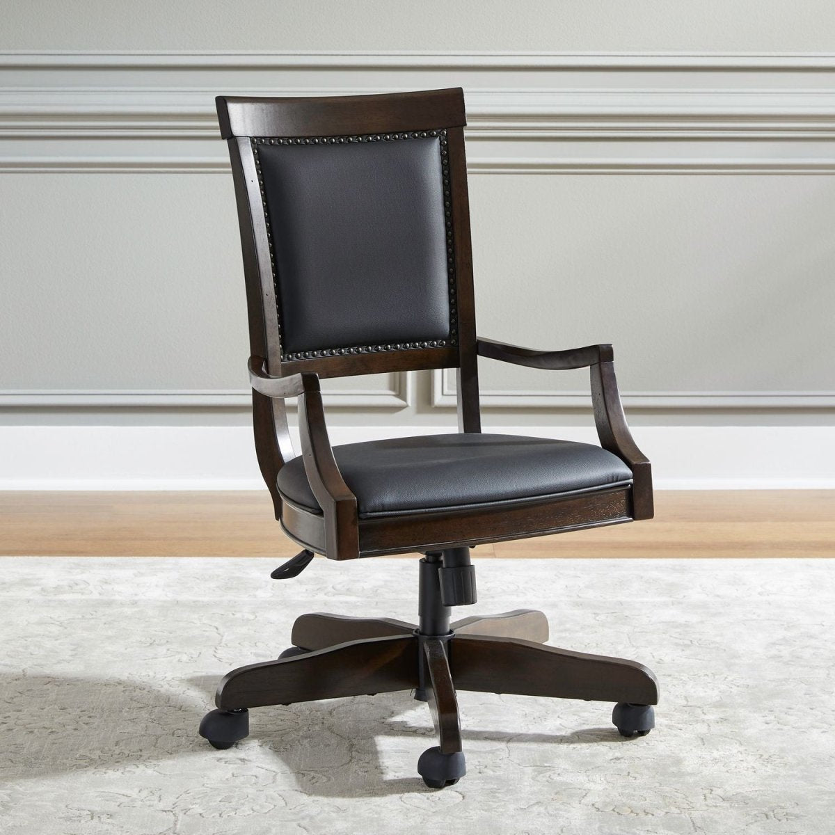 Brayton Manor - Jr Executive Desk Chair - Cognac Swivel Chairs by Liberty Furniture - Walls Furniture & Mattress